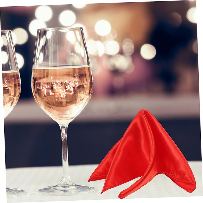Unomor Polyester Cloth Dinner Napkins Set 10 Sheets for Wedding Tea Party Restaurant Home - Image 3