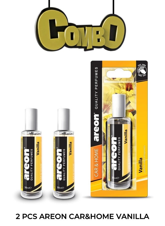 Areon Car And Home Vanilla Perfume Combo - 2 Bottles, 35ml Each - Image 1