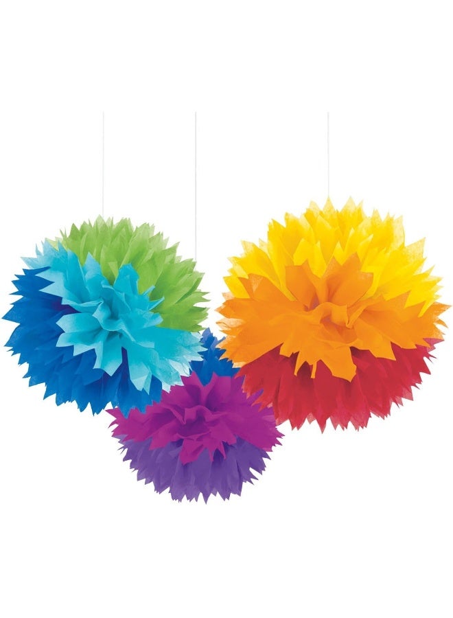 Amscan Rainbow Fluffy Paper Decorations, 40.6 cm - Image 3