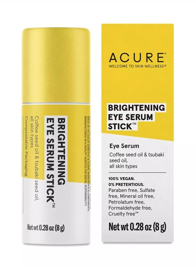 Acure Brightening Eye Serum Stick, Eye Serum, Coffee Seed Oil & Tsubaki Seed Oil, For All Skin Types, 0.28 oz - Image 1