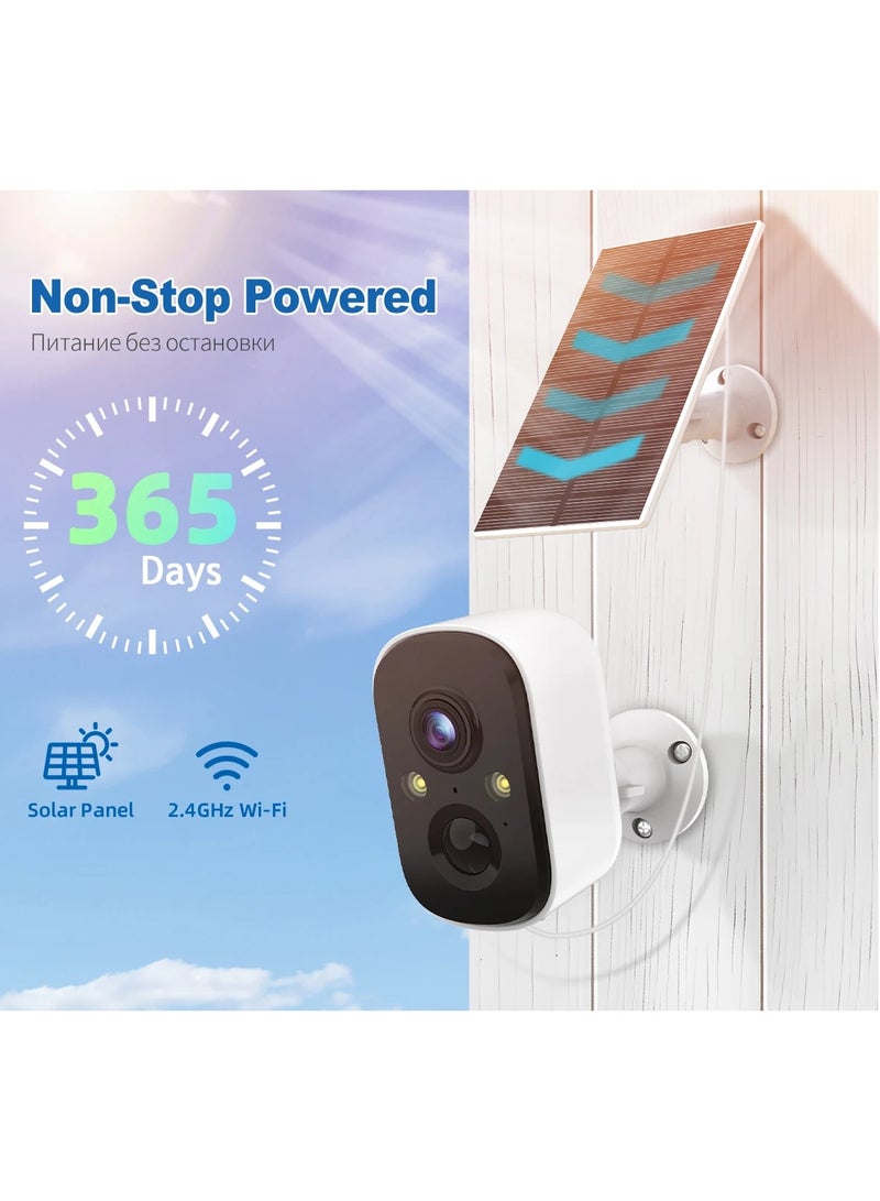 AROAQ Tuya 3MP WIFI Security Battery Camera with Solar Panel Wireless Outdoor Human Detect Surveillance IP Camera Color Night - Image 2