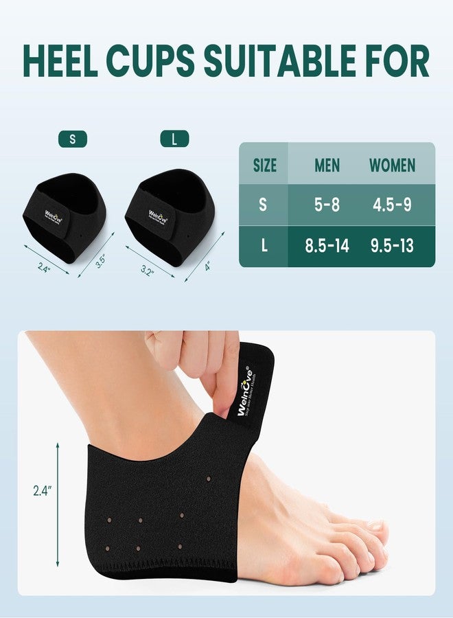 Welnove Plantar Fasciitis Gel Heel Protectors - Welnove Heel Cups for Women Men Heels Spur Pain Relief - Heel Inserts Pads for Achilles Tendonitis Dry Cracked Heel Support Cushion(W 9.5-13 / M 8.5-14) - Image 4