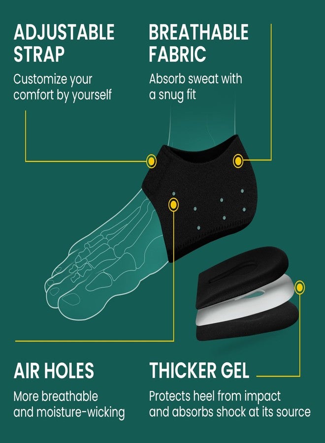 Welnove Plantar Fasciitis Gel Heel Protectors - Welnove Heel Cups for Women Men Heels Spur Pain Relief - Heel Inserts Pads for Achilles Tendonitis Dry Cracked Heel Support Cushion(W 9.5-13 / M 8.5-14) - Image 2