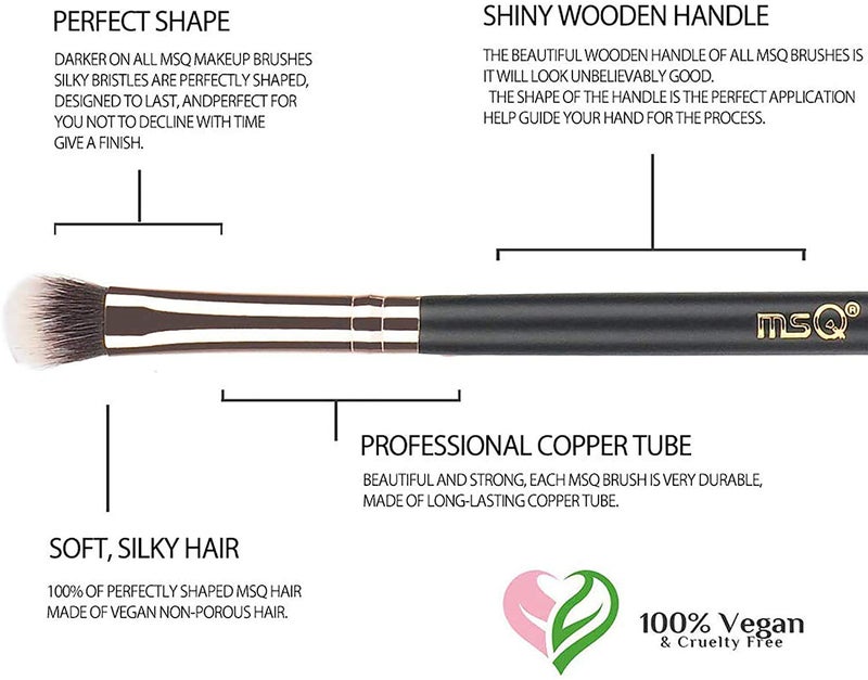 MSQ Eye Brush Set Rose Gold 6pcs Eyeshadow Set Eyebrow Brush Makeup Brushes Eyeliner Brush for Eyeshadow, Eyebrow, Eyeliner, Blending, Concealer, Best for Gifts - Image 5