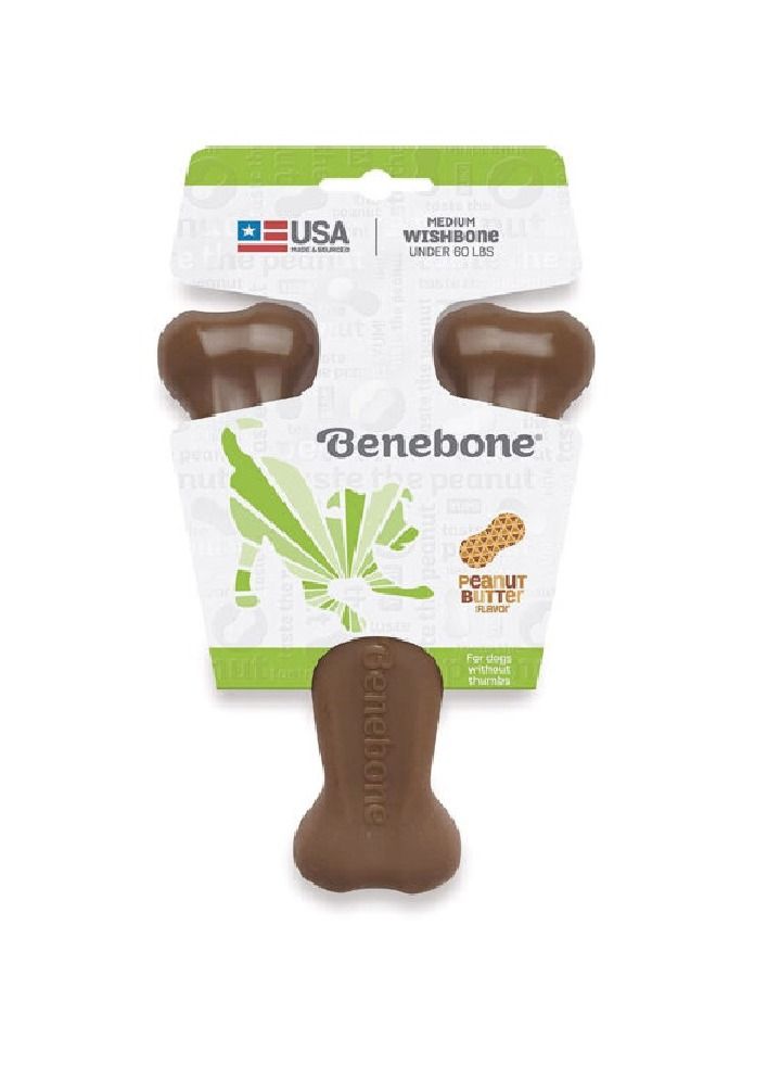 Benebone Wishbone Dog Chew Playing Toy Peanut Large - Image 1