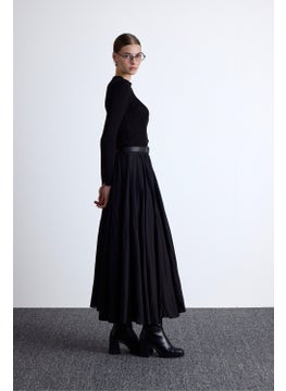 Manuka Pleated Maxi Skirt Black  - Image 5