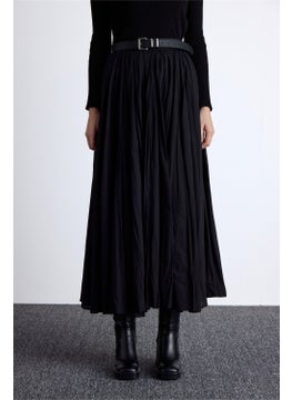 Manuka Pleated Maxi Skirt Black  - Image 3