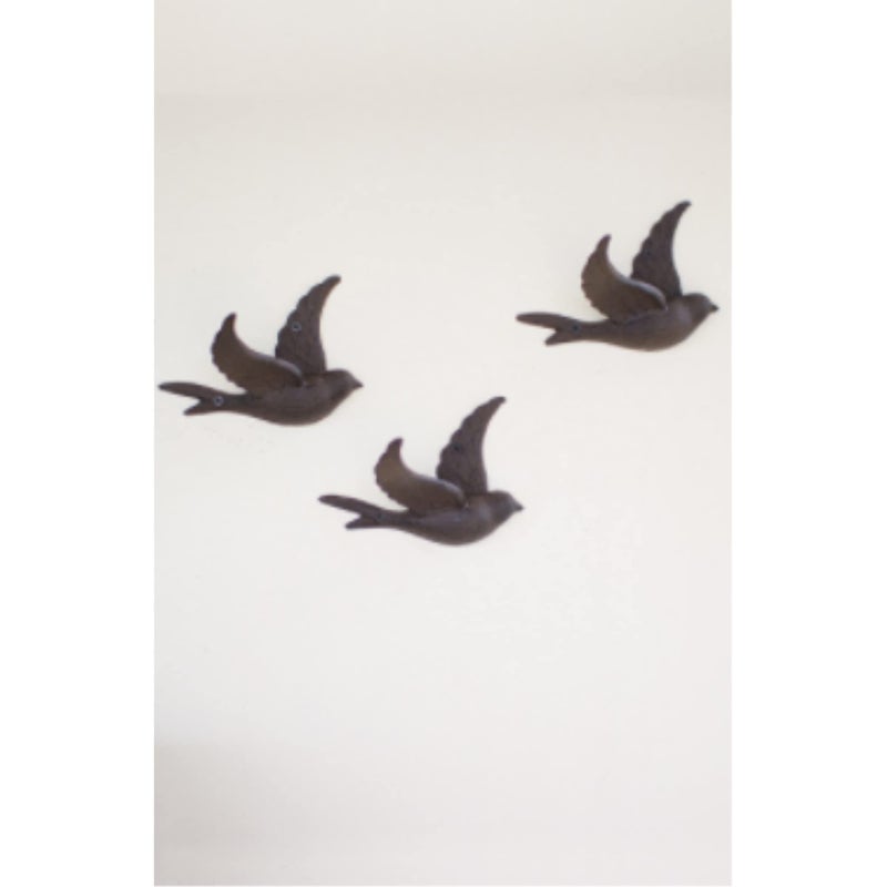 Kalalou CYB1262 CAST IRON FLYING BIRD WALL HOOKDark Grey64L x 39W x 067H