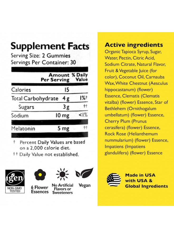 Bach RESCUE PLUS Melatonin Sleep Gummies, Natural Strawberry Flavor, Sleep Aid, Dietary Supplement, Vegan, Gluten-Free, No Artificial Flavors, Colors, 60 Count