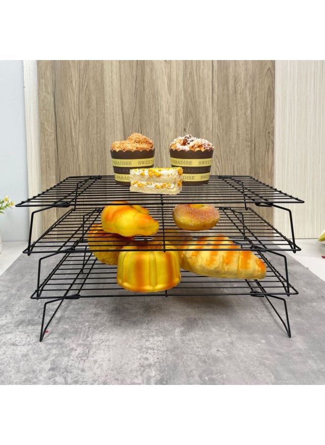 Generic - Baking Tools 3-Layer Cake Mold Cold Rack Bread Cooling Rack Disassembled Cake Rack-Specifications:Three-layer Drying Rack 34*24*19.5(OPP Bag) - Image 1