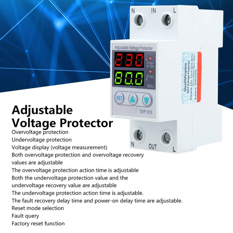 SVP 916 40A Adjustable Over Under Voltage Protector with Delay Reset for Home Office Appliance - Image 4