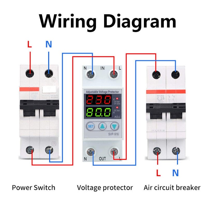 SVP 916 40A Adjustable Over Under Voltage Protector with Delay Reset for Home Office Appliance - Image 5