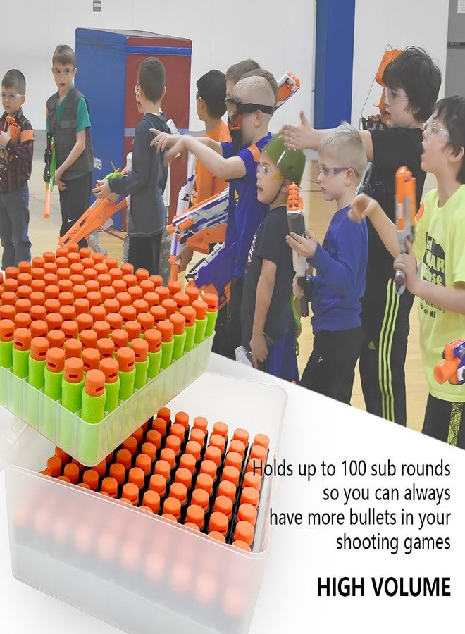 WALWAL Foam Dart Bullet Storage Box, Easy to organize, Portable Storage Box, Compatible with Nerf Elite and Short Dart(1 Box, 2 Tray) - Image 4