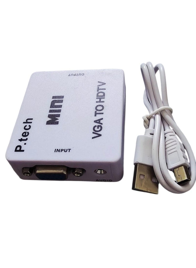 محول VGA إلى HDTV – لتوصيل الكمبيوتر أو اللابتوب بشاشات التلفاز عالية الدقة - Image 1