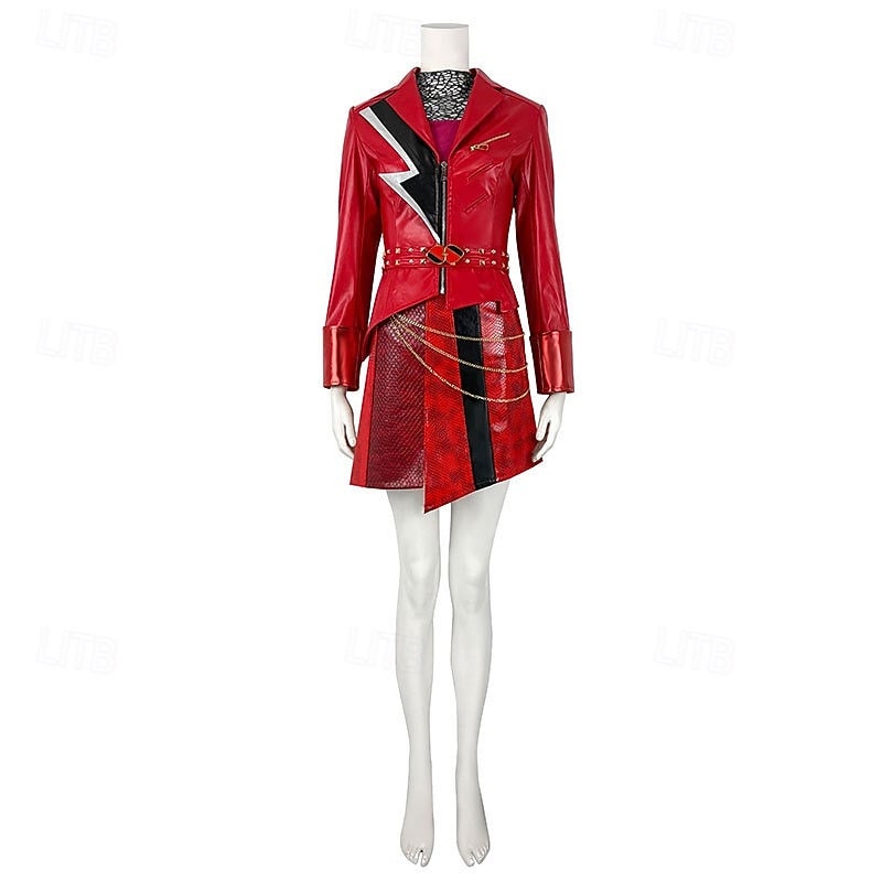 Y&D Halloween Dress Costume Red Heart Princess Fantasy Villain Heir Descendants Wicked Wonderland Cosplay Mum and Daughter Adults' Women's Halloween Carnival Party Performance Stage Easy Halloween - Image 3