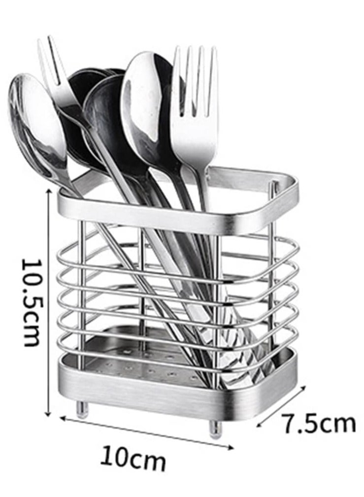 Excefore Kitchen Cutlery Utensil Holder, Stainless Steel Kitchen Sink Organisers, Cutlery Drainer for Kitchen Utensil, Rust Proof Kitchen Sink Organiser, for Knives and Spoons, Spatulas, Tongs - Image 3
