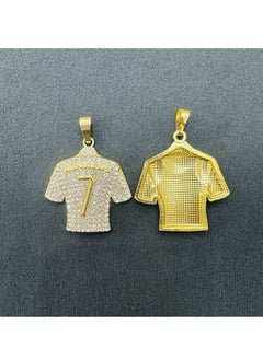 Gasin Hip Hop Cristiano Ronaldo Gold Pendant Necklace with Diamonds No. 7 Jersey  - Image 2