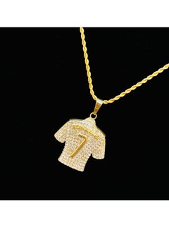 Gasin Hip Hop Cristiano Ronaldo Gold Pendant Necklace with Diamonds No. 7 Jersey  - Image 3