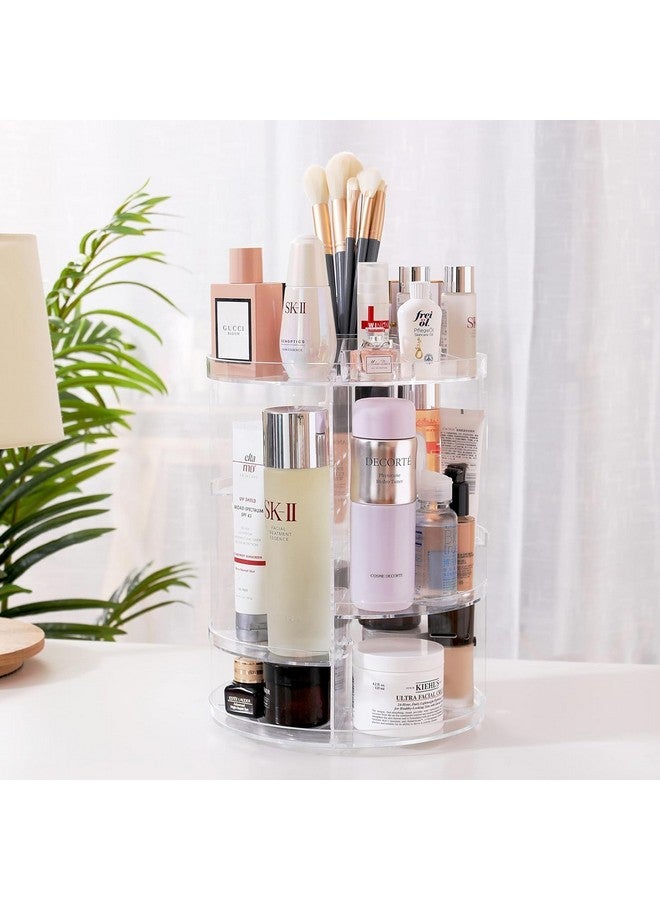Kuber Industries Kuber Industries 360° Rotating Makeup Storage Organizer Tray |Cosmetic Organizer Box for Dressing Table |Vanity Countertop Box |Transparent  - Image 1