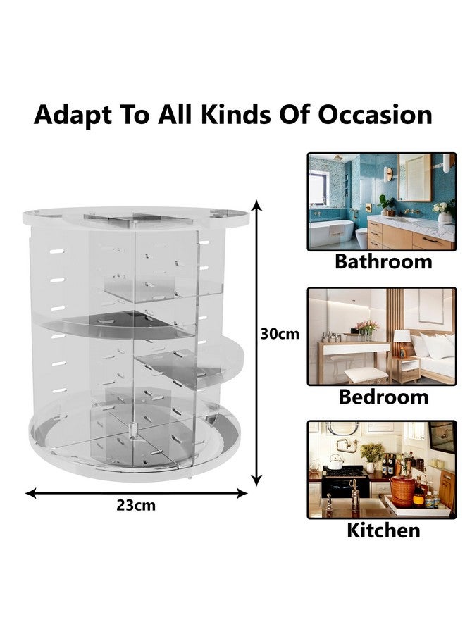 Kuber Industries Kuber Industries 360° Rotating Makeup Storage Organizer Tray |Cosmetic Organizer Box for Dressing Table |Vanity Countertop Box |Transparent  - Image 3