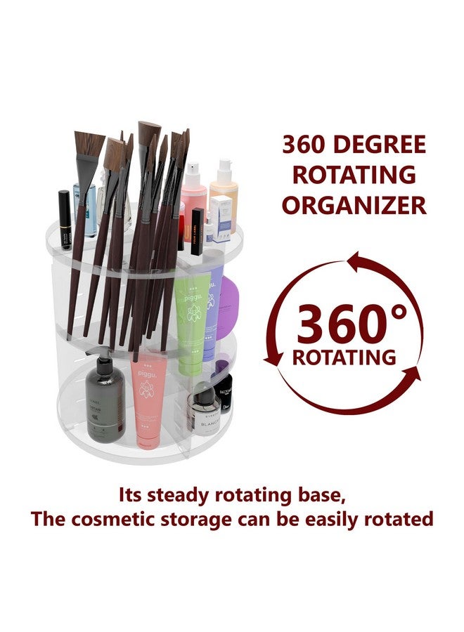 Kuber Industries Kuber Industries 360° Rotating Makeup Storage Organizer Tray |Cosmetic Organizer Box for Dressing Table |Vanity Countertop Box |Transparent  - Image 4