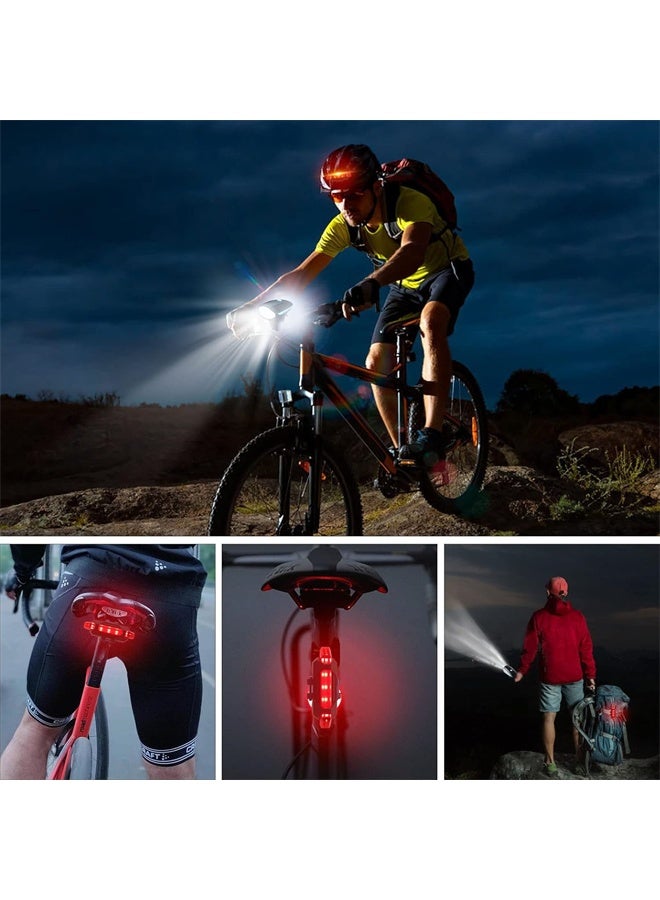 HOMESTAR Bike Light Set, USB Rechargeable Bycicle LED Accessories, Night Cycling Headlight and Tail Rear Reflectors for Mountain Bike, 3 Lighting Modes, Easy to Install - Image 3