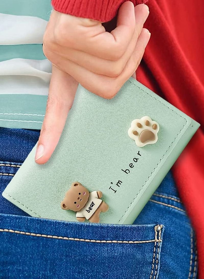 Small Wallet, Cartoon Cute Wallet for Girls, Trifold Wallet Slim Coin Purse Cash Pocket ID Window, PU Leather Slim Purse - Image 5