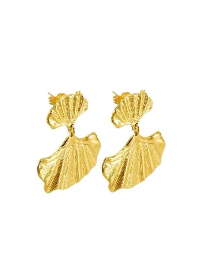 Fayrouz Jewellery Women's Gold Hoop Earrings 18K Gold Plated Stainless Steel Hoop Earrings, Lightweight Hypoallergenic Ear Studs, Fashion Jewelry by Fairuz Jewelry  - Image 1