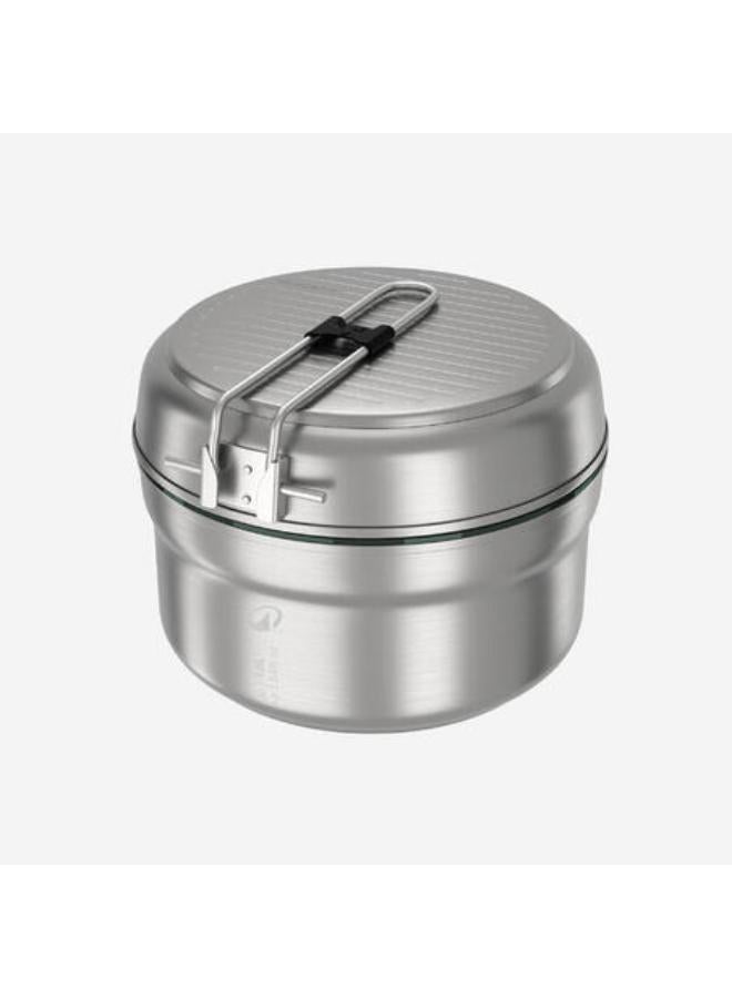 كيتشوا طقم أدوات طهي للتخييم ستانلس ستيل غير لاصقة لفردين 15 قطعة - Image 3