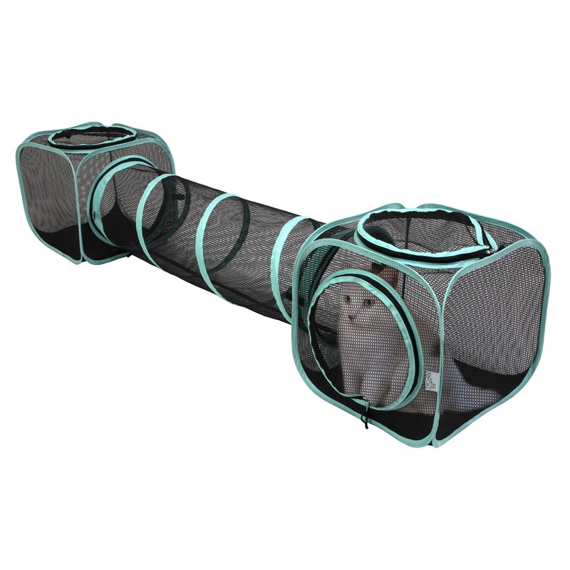 Kitty City Outdoor Catio Furniture and Play Kits for Cats, Two Way Tunnel - Image 1