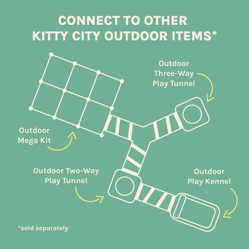 Kitty City Outdoor Catio Furniture and Play Kits for Cats, Two Way Tunnel - Image 3