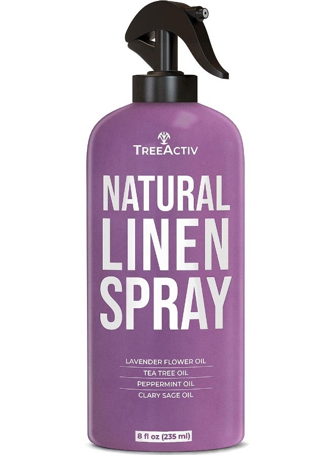 TreeActiv Linen Spray, Calming Lavender, Tea Tree & Peppermint Essential Oil Pillow Spray & Air Freshener for Room, Bed, Fabric, Laundry, Sheets & Bedding, Mist for Sleep & Relaxation, 1000+ Sprays by TreeActiv - Image 1