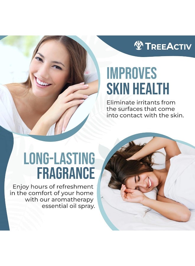 TreeActiv Linen Spray, Calming Lavender, Tea Tree & Peppermint Essential Oil Pillow Spray & Air Freshener for Room, Bed, Fabric, Laundry, Sheets & Bedding, Mist for Sleep & Relaxation, 1000+ Sprays by TreeActiv - Image 4