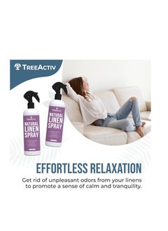 TreeActiv Natural Linen Spray Calming Lavender,Tea Tree & Peppermint Essential Oil Pillow Spray 8fl oz 235ml  - Image 3