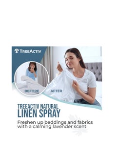 TreeActiv Natural Linen Spray Calming Lavender,Tea Tree & Peppermint Essential Oil Pillow Spray 8fl oz 235ml  - Image 4