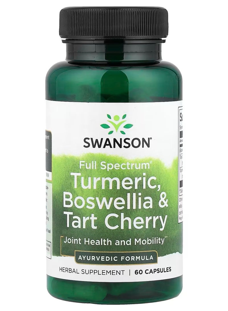 Swanson, Full Spectrum®, Turmeric, Boswellia & Tart Cherry, 60 Capsules