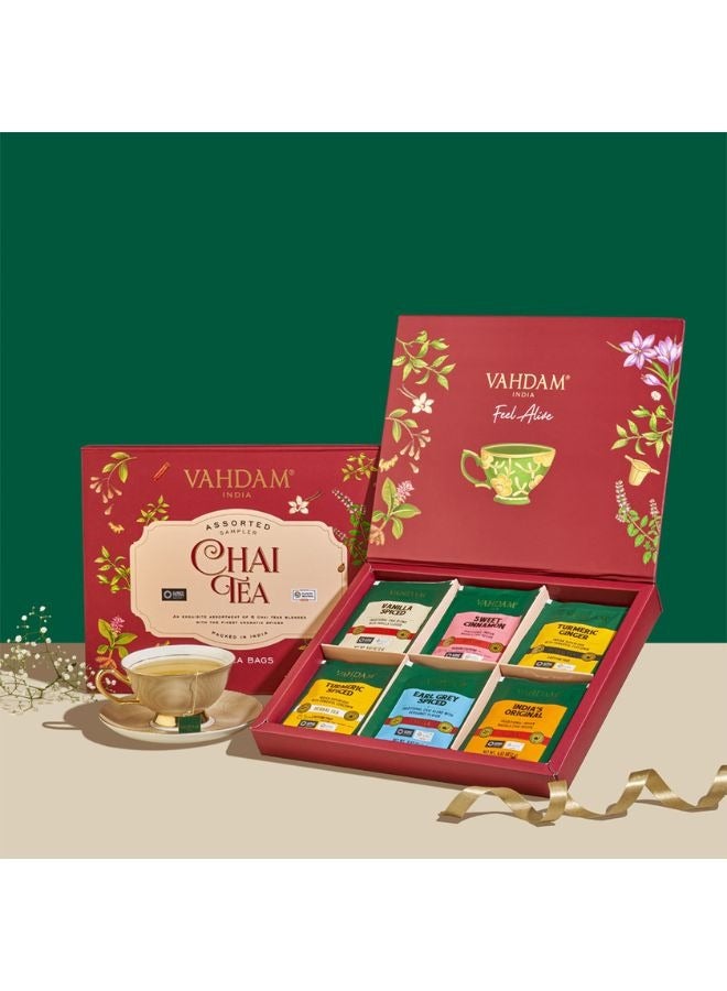 Vahdam Individually Packed Assorted Pyramid Tea Gift Set 60 Teabags (120g)  - Image 3
