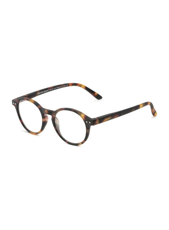Foster Grant Everett Pop of Power Bifocal Style Blue Light Round Reading Glasses, Matte Tortoise, 48mm - Image 1