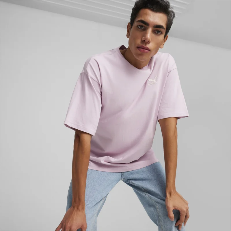 PUMA Men's Grape Mist Better Classics Oversized Tee Lilac Men's T-Shirt