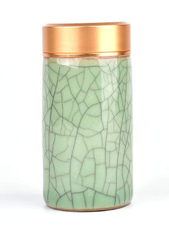 Teensery 1 Piece Empty Ceramic Tea Canister with Metal Lid Portable Mini Porcelain Container Jar for Tea Coffee - Image 1