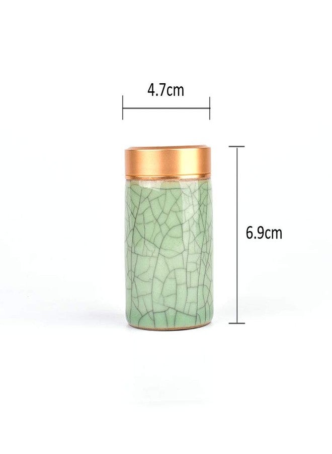 Teensery 1 Piece Empty Ceramic Tea Canister with Metal Lid Portable Mini Porcelain Container Jar for Tea Coffee - Image 2