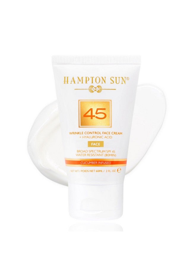 Hampton Sun Spf 45 Wrinkle Control Face Cream Daily Moisturizer + Sunscreen Plumps Hydrates Brightens With Hyaluronic Acid + Organic Cucumber Extract Broad Spectrum Glowy Dewy Finish - Image 1