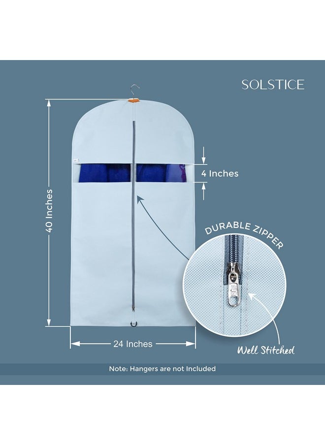 Solstice SOLSTICE Suit Cover Big Size with Zip of (40 x 24 inch) | Suit, Coat, Blazer, Jacket Cover (Pack of 5)(Blue)  - Image 2