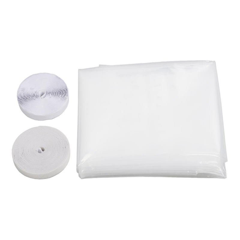 Indoor Window Insulation Film Back Adhesive Hook Loop Fasteners Reusable Cuttable Transparent Thick Window Film for Winter - Image 2