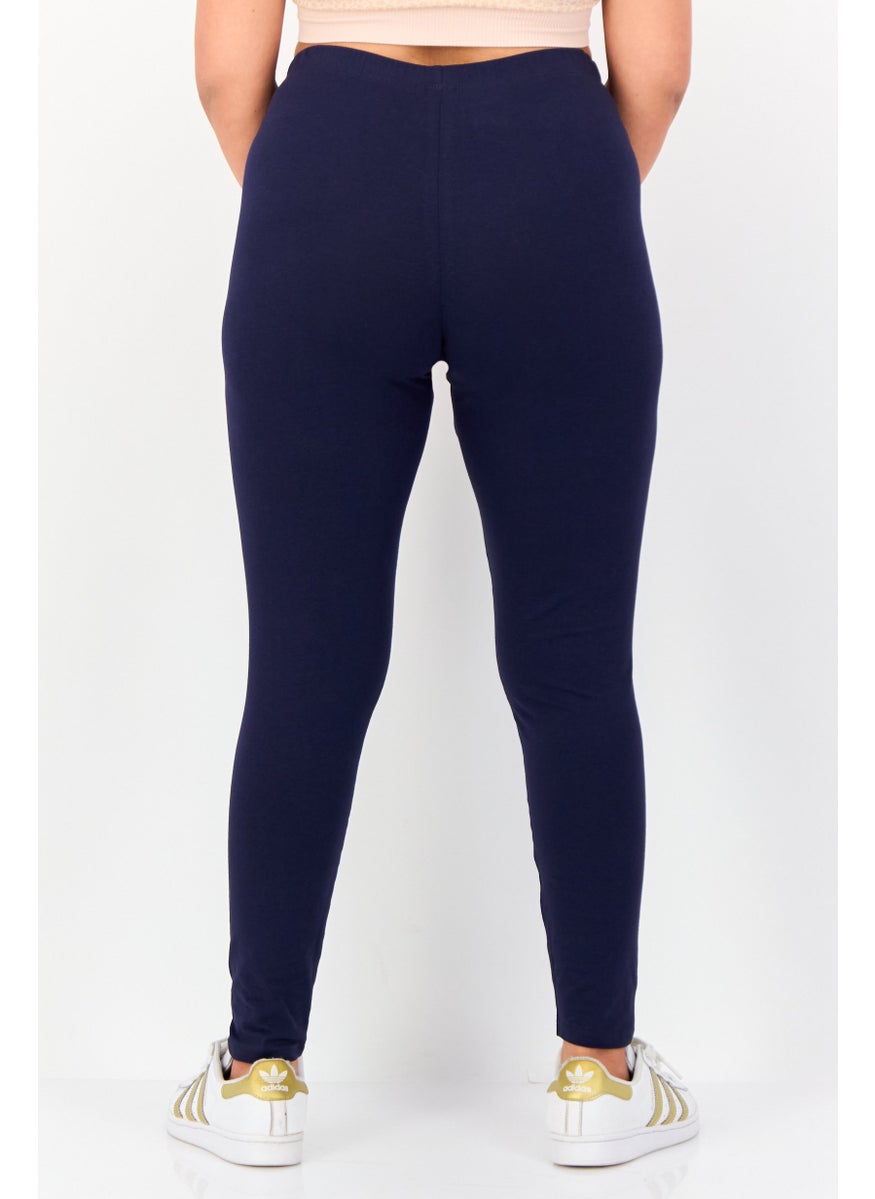 English Laundry Women Full Length Plain Leggings, Navy  - Image 3