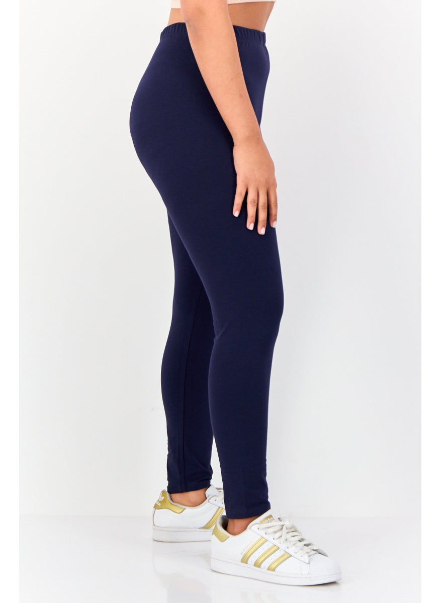 English Laundry Women Full Length Plain Leggings, Navy  - Image 4