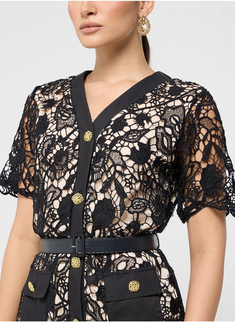 ELLA Lace Shirt Dress  - Image 3