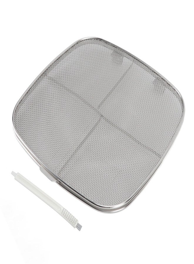 Fryer Splatter Screen 304 Stainless Steel Double Deck Fryer Splatter Shield for Oval Barbecue Machine Home - Image 1