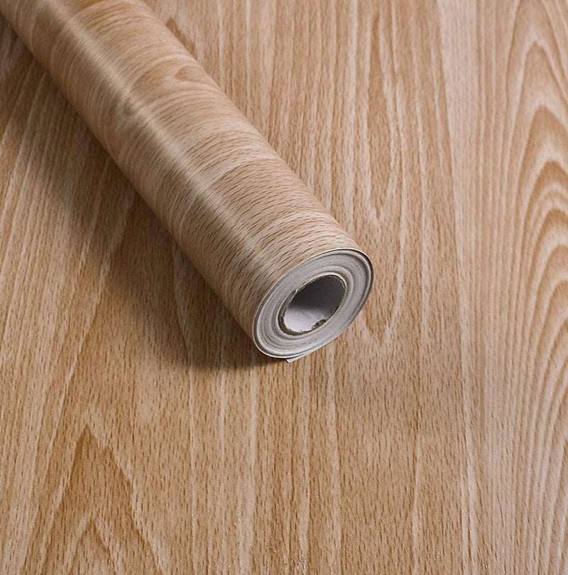 Waddllcor ورق لاصق بتصميم خشب القيقب ذاتي اللصق لبطانة الرفوف فيلم زخرفي فينيل فيلم قابل للتقشير واللصق للخزائن والرفوف والأدراج وتغطية الجدران 177 × 787 بوصة