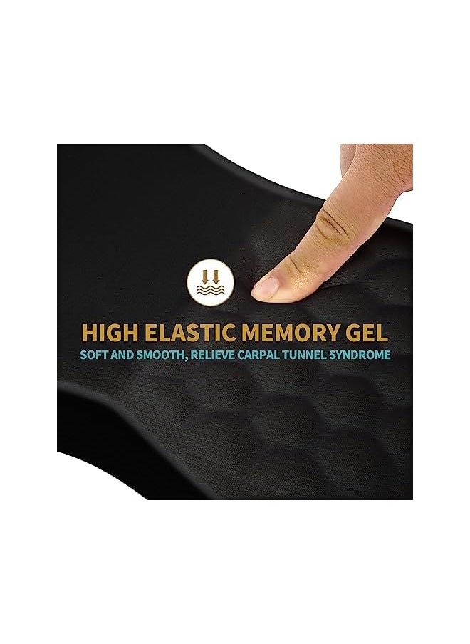 AMGREEN - Hokafenle Ergonomic Mouse Pad Wrist Support with Massage Design, Wrist Rest Pain Relief Mousepad with Memory Foam&Non-Slip PU Base, Mouse Pads for Wireless Mouse & Desk (12x8 inch,Black) - Image 1